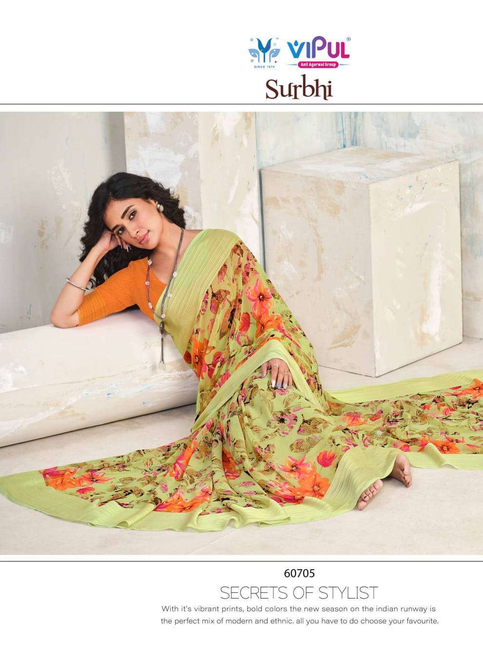 Vipul fashion Surbhi Weightless With Printed Fancy Saree col...