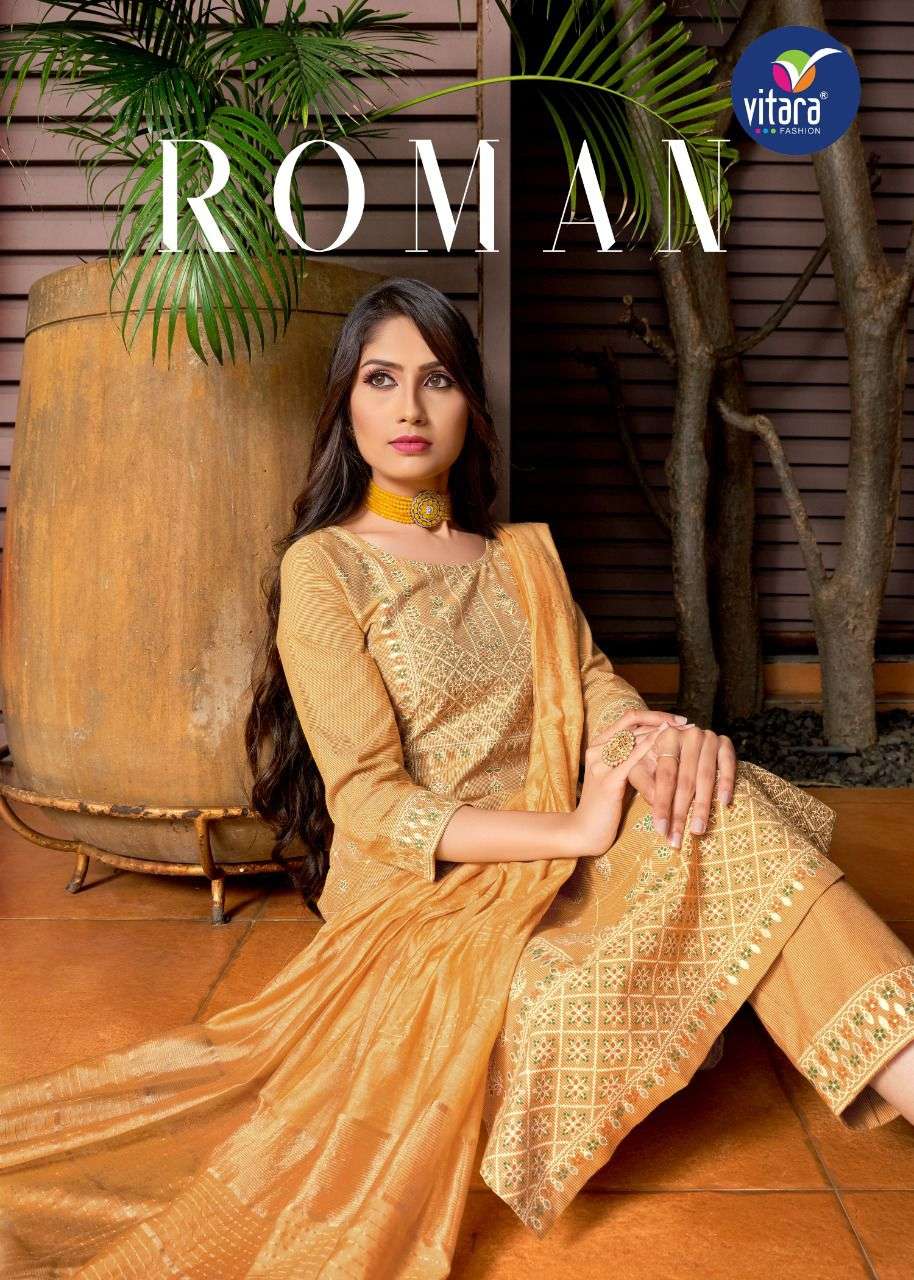 VITARA ROMAN cotton with printed readymade suits collection ...