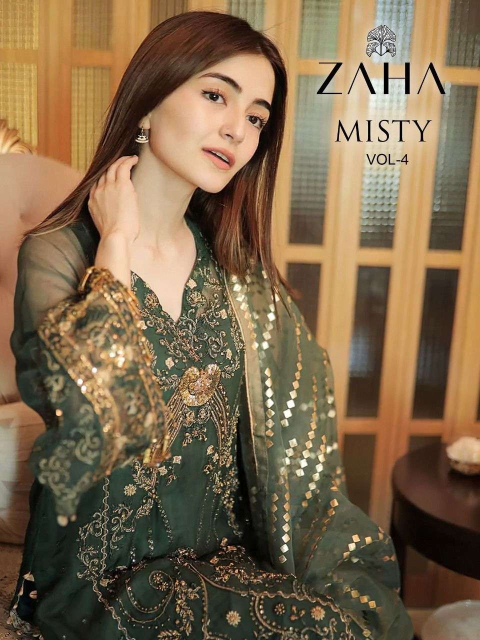 Zaha Misty vol 4 Georgette with Heavy Embroidery work pakist...