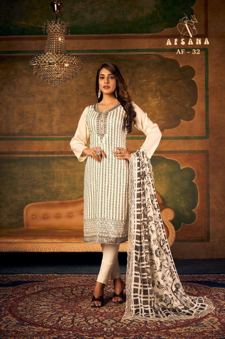 AFSANA AF 32 CHINON PAKISTANI STYLE 3 PIECE READYMADE SALWAR...