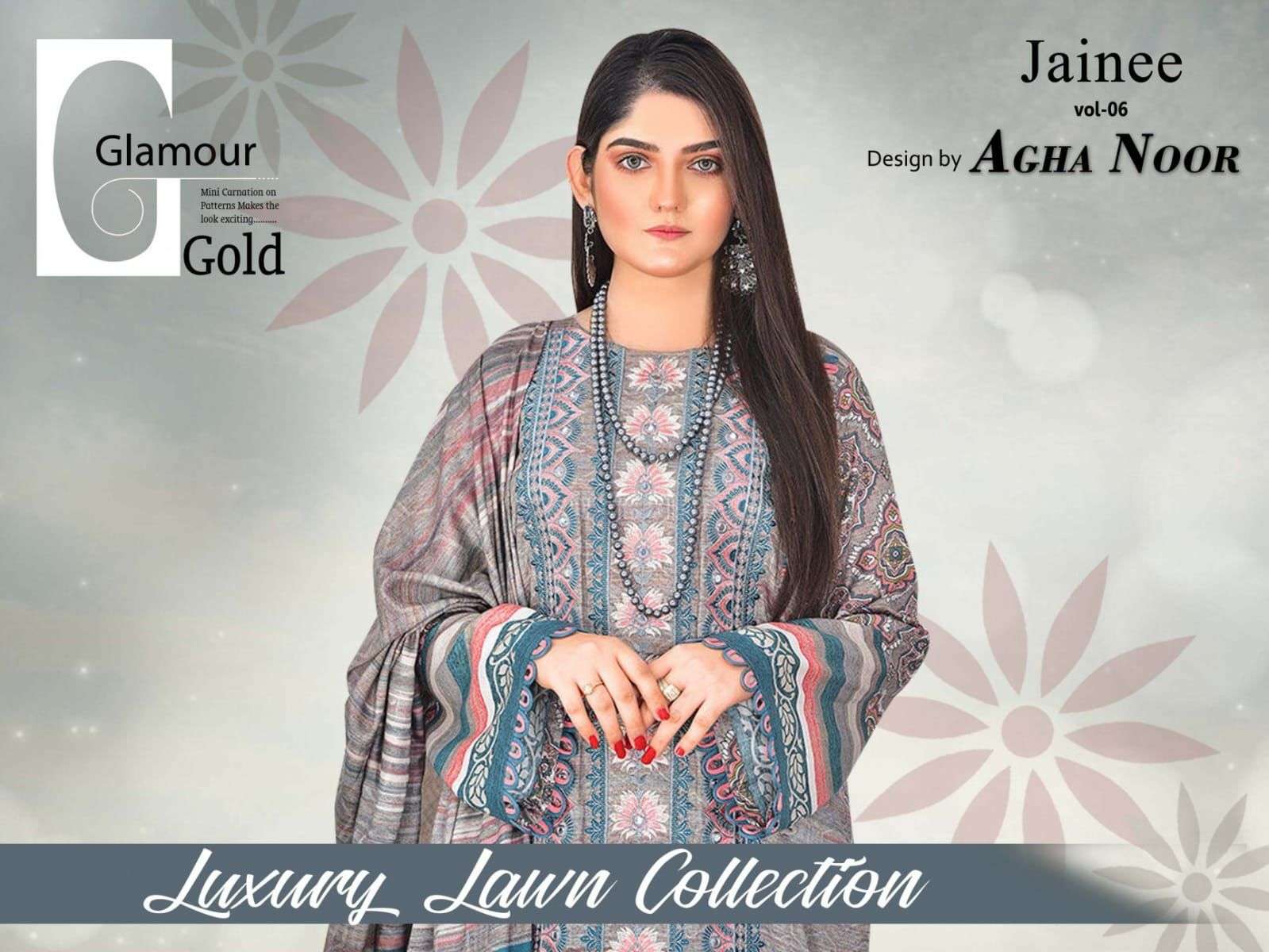 AGHA NOOR  JAINEE VOL 6 LAWN COTTON SALWAR KAMEEZ AT WHOLESA...