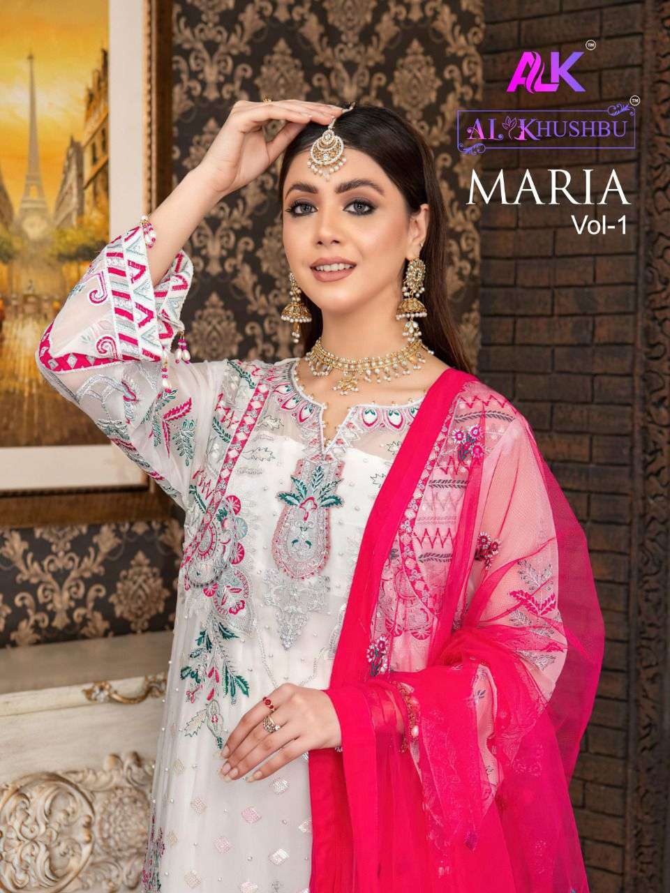 AL KHUSHBU MARIA VOL 1 GEORGETTE PAKISTANI DESIGNER SALWAR K...