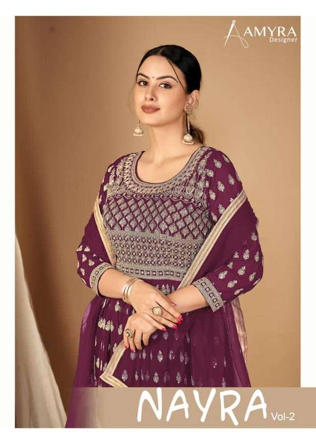 AMYRA NAYRA VOL 02 HEAVY GEORGETTE SALWAR SUITS WITH EMBROID...