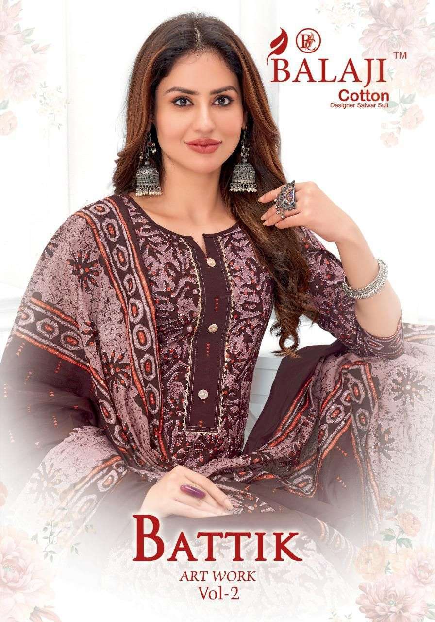 BALAJI COTTON BATTIK ART WORK VOL 2 PRINTED SALWAR KAMEEZ AT...