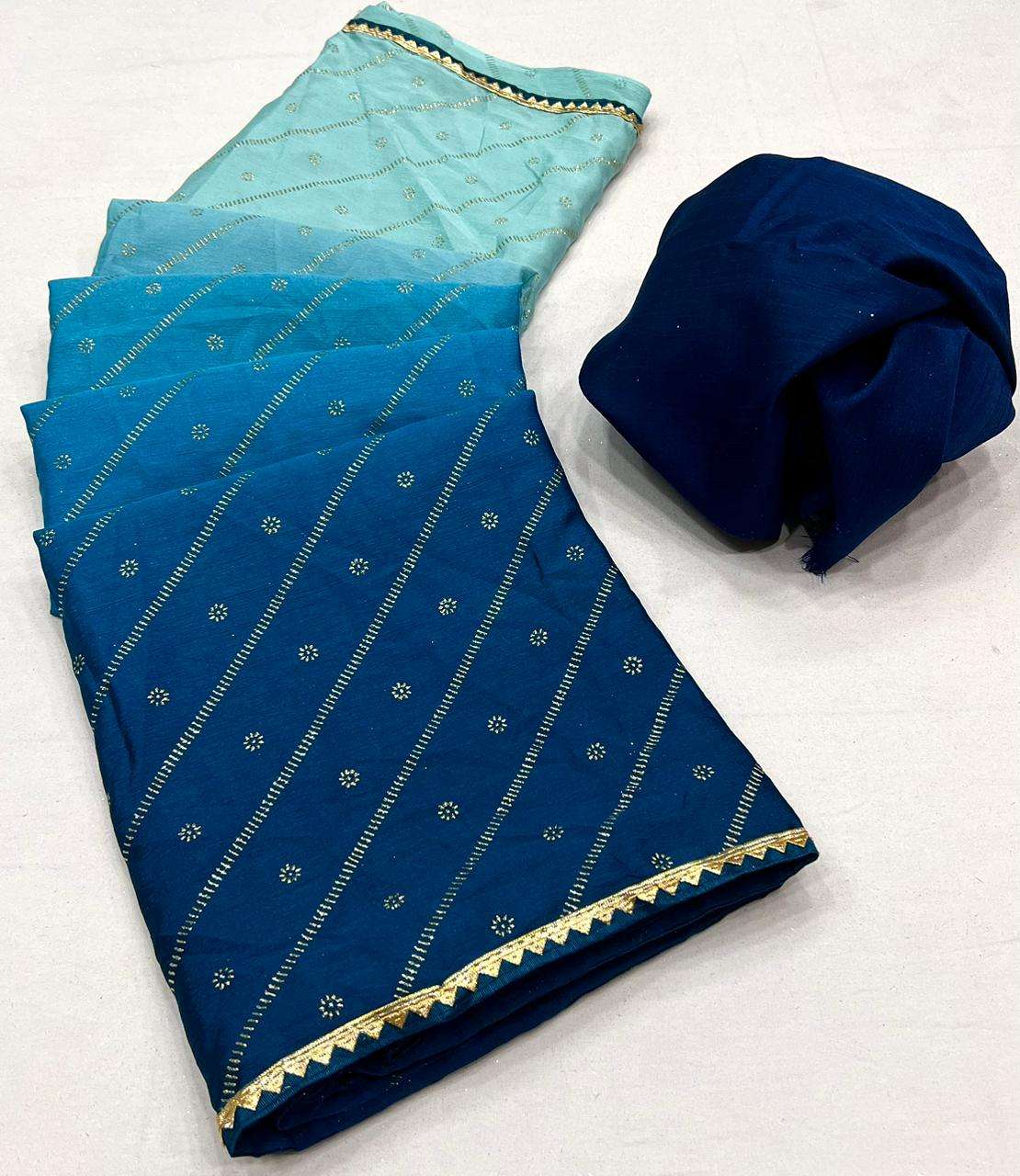 CHINNON SAREE WITH FOIL PRINT LATEST PARTY WEAR SAREES AT WH...