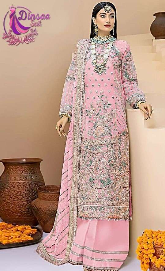 DINSAA SUIT 150  GEORGETTE PAKISTANI SALWAR KAMEEZ AT WHOLES...