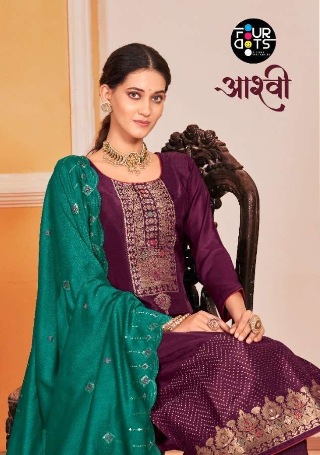 FOURDOTS AASHVI PURE MUSLIN JACQUARD FANCY SALWAR KAMEEZ AT ...