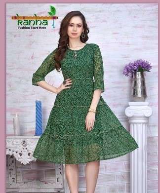 KANHA KRIPA GEORGETTE PRINT KURTIS WITH NEW COLLECTION AT WH...