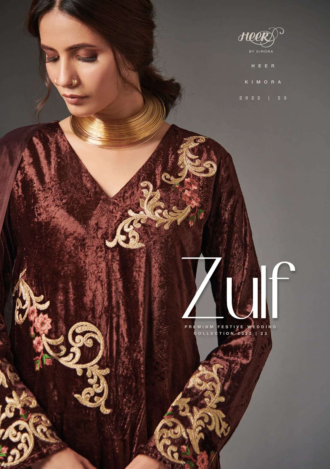 KIMORA HEER ZULF LATEST PURE VELVET SALWAR KAMEEZ SUITS AT W...