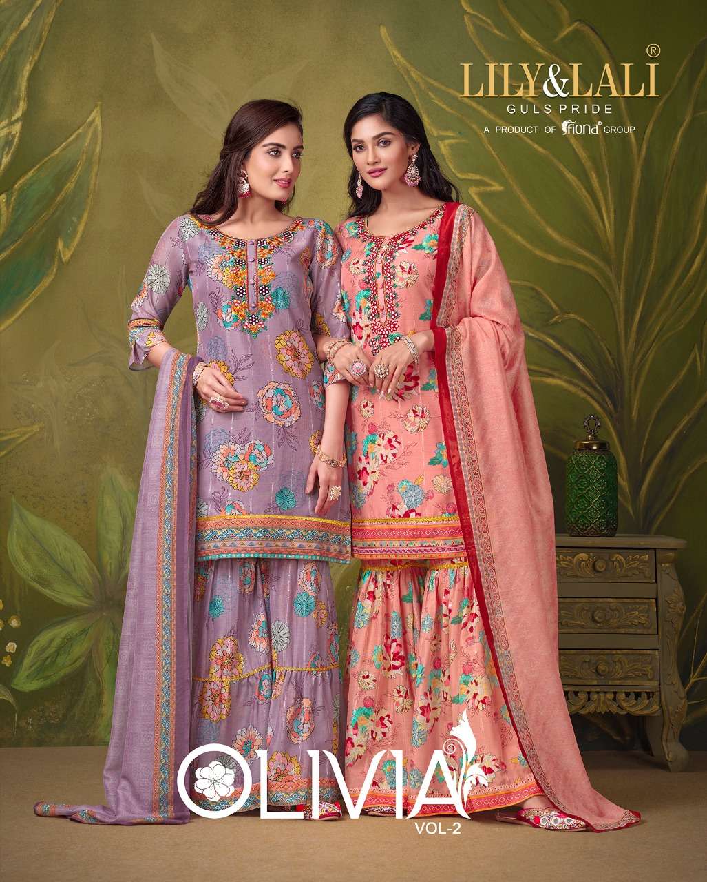 LILY & LALI OLIVIA-2 MIRROR WORK ON  MASLIN SEQUENCE SALWAR ...