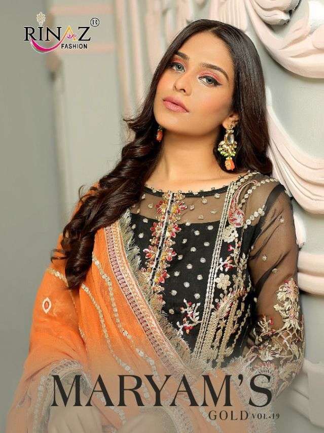 MARYAMS GOLD VOL 19 BY RINAZ BEAUTIFUL PAKISTANI DESIGNER SA...