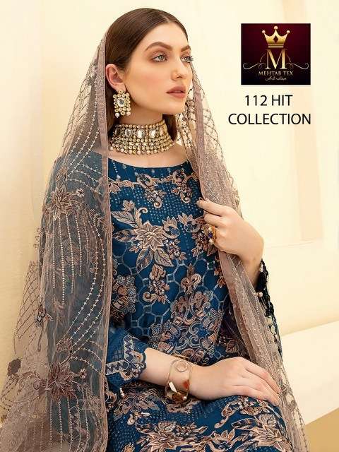 MEHTAB TEX 112 COLORS PAKISTANI SUITS SALWAR KAMEEZ WHOLESAL...