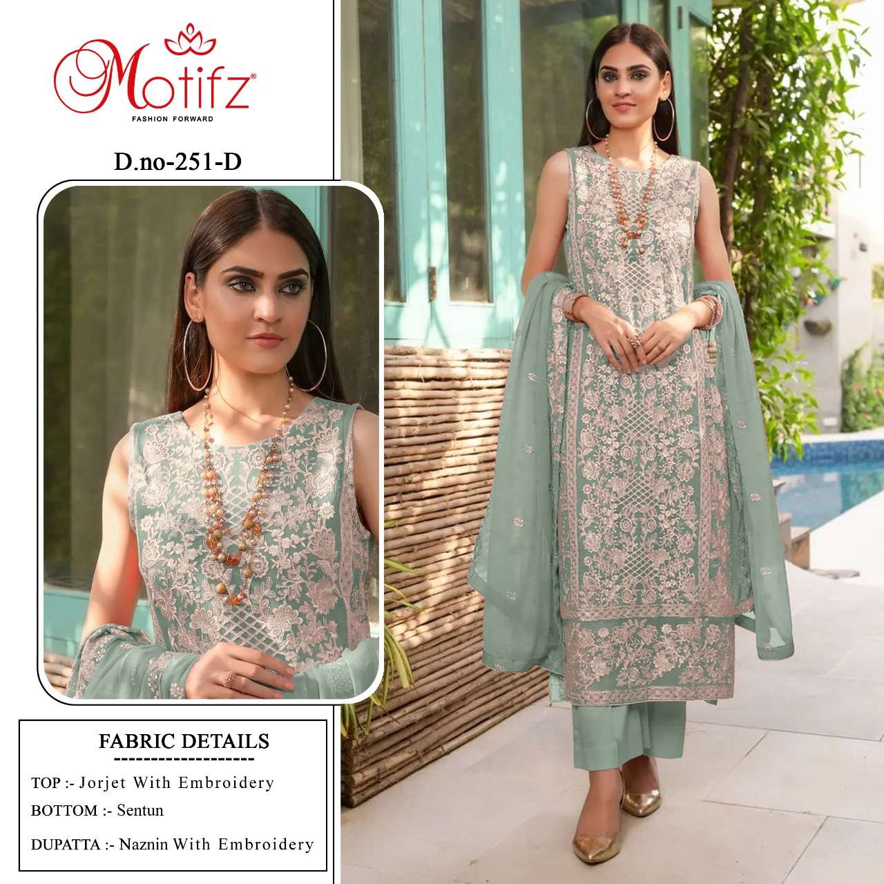 MOTIFZ 251 COLORS PAKISTANI GEORGETTE SUITS WHOLESALE