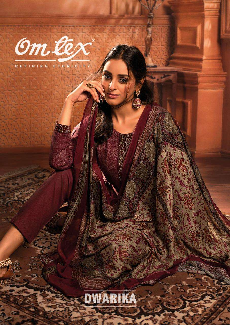 OMTEX DWARIKA PURE PASHMINA DIGITAL PRINT WITH EMBROIDERY AT...