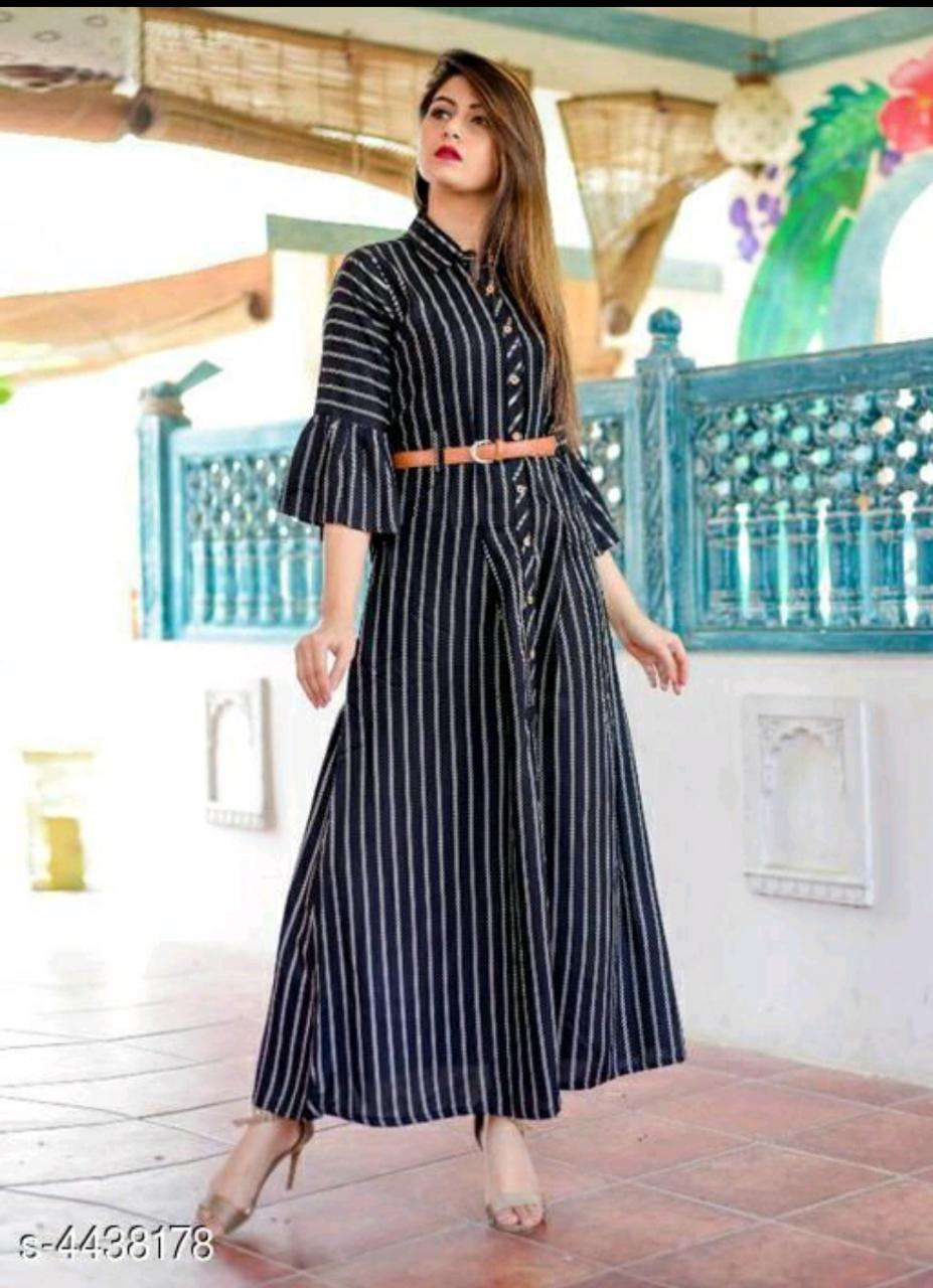 PREMIUM SYNTHETIC CREPE KURTIS WITH BELT COLLECTION