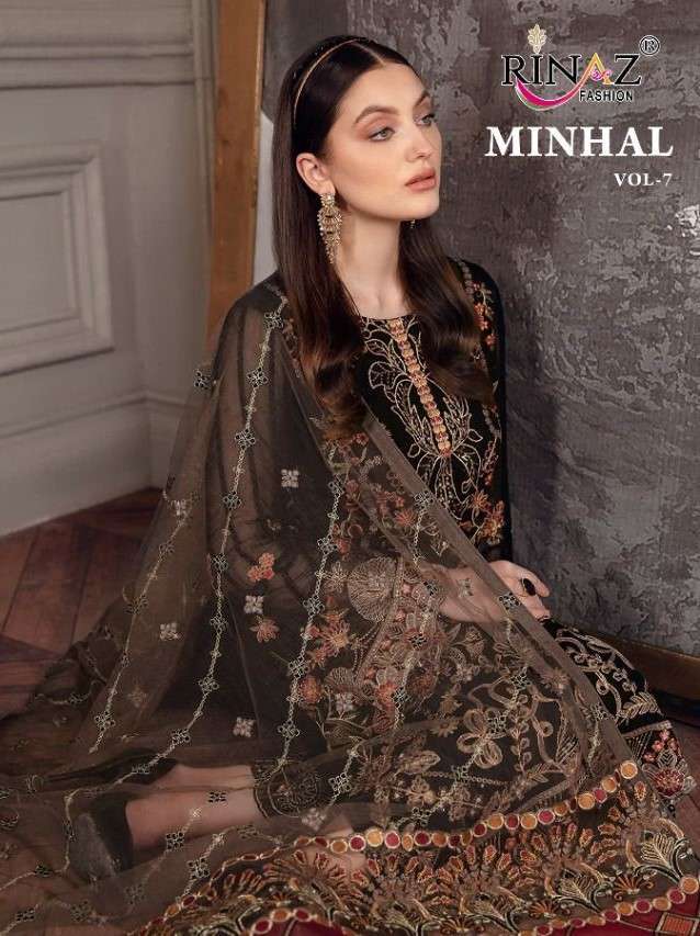 RINAZ MINHAL VOL 7 PARTY WEAR GEORGETTE PAKISTANI SALWAR KAM...