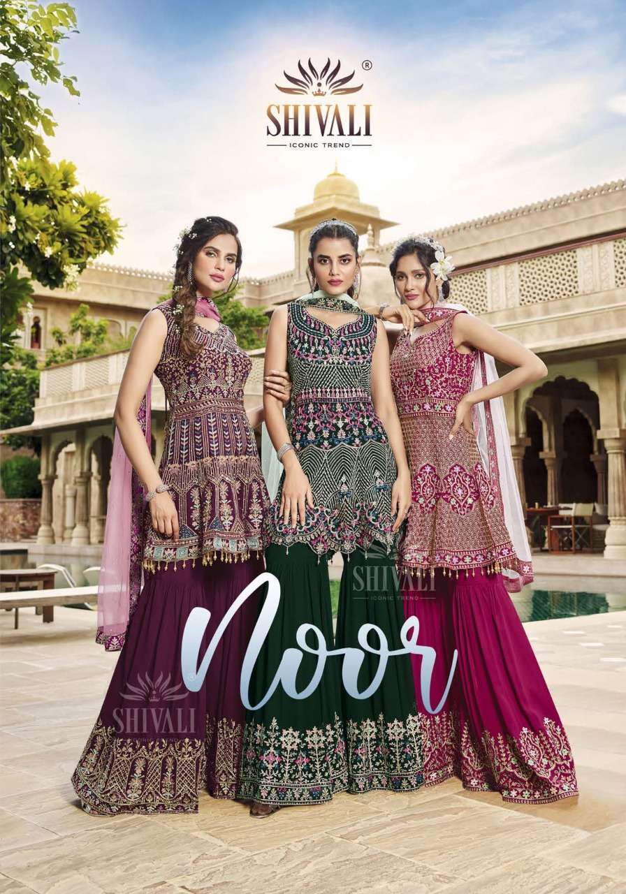 SHIVALI NOOR GEORGETTE EMBROIDERY WEDDING SUITS AT WHOLESALE...