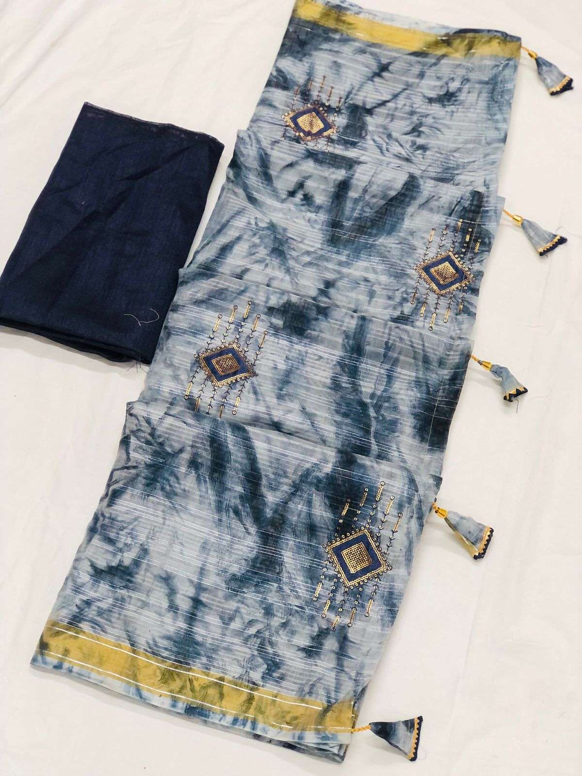 SOFT COTTON SAREES WITH PRISIM PRINT AND LATKHAN AT WHOLESAL...