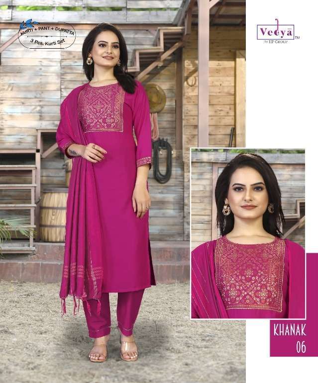 VEDYA KHANAK SILK JACQUARD DESIGNER 3 PIECE READYMADE SALWAR...