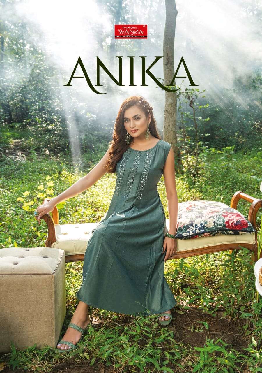 WANNA ANIKA HEAVY CHINON SILK  KURTIS WITH COLLECTION AT WHO...
