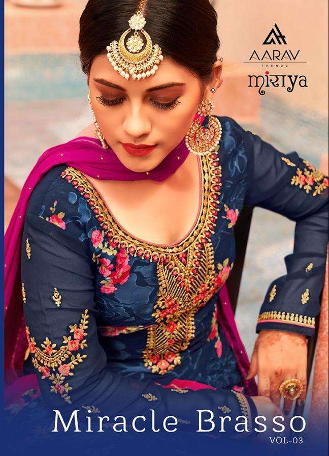 AARAV MIRAYA MIRACLE BARSSO VOL 3 BRASSO SALWAR SUITS AT WHO...