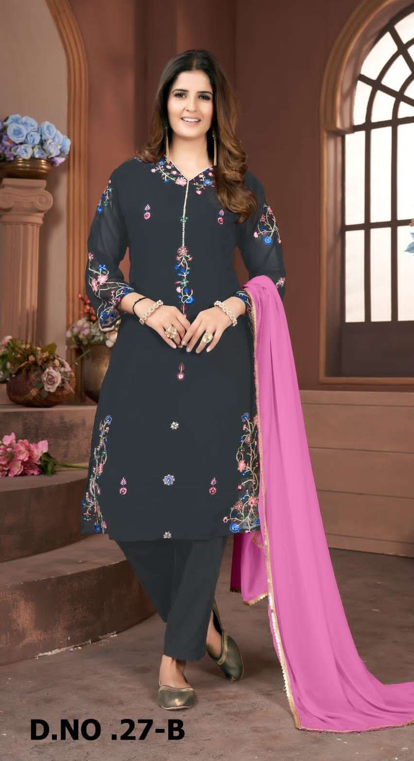 AARSH VOL 27 HEAVY GEORGETTE READYMADE SALWAR SUITS AT WHOLE...