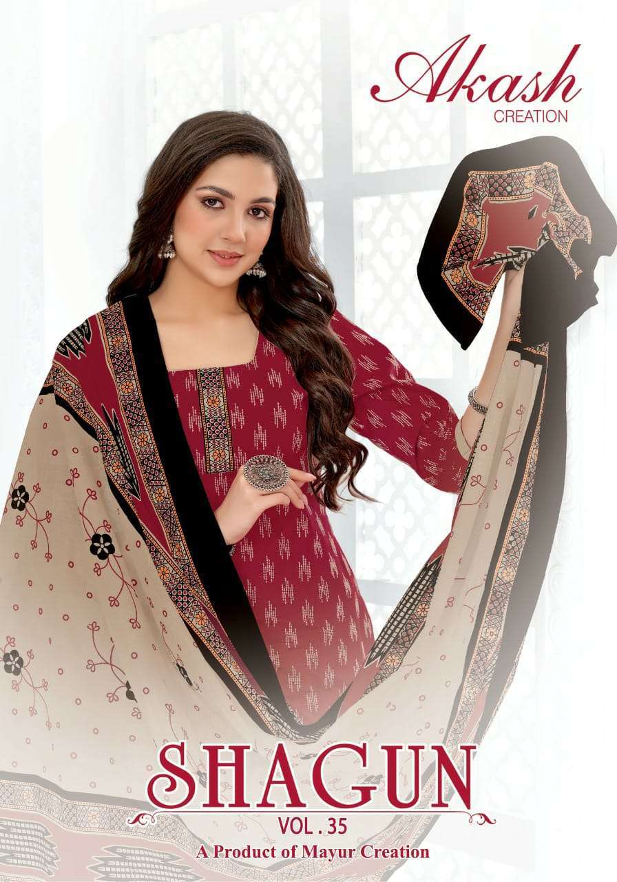 AKASH CREATION SHAGUN VOL 35 COTTON SALWAR SUITS AT WHOLESAL...