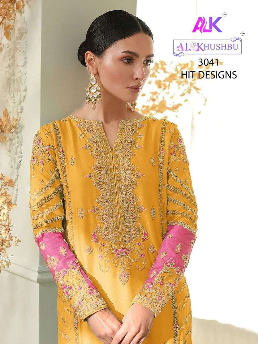 AL KHUSHBU ALK 3041 GEORGETTE EMBROIDERY PAKISTANI SUITS AT ...