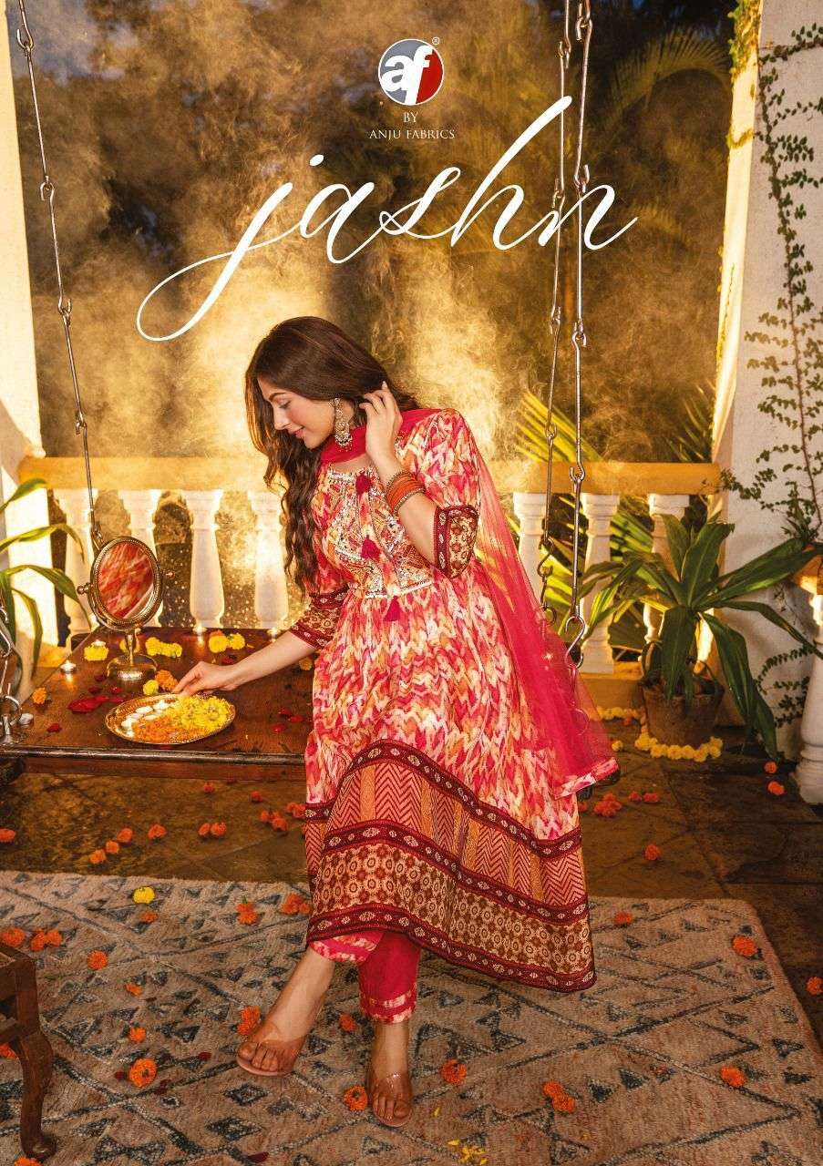 ANJU FABRICS JASHN PURE CHIFFON PRINTED SALWAR SUITS AT WHOL...