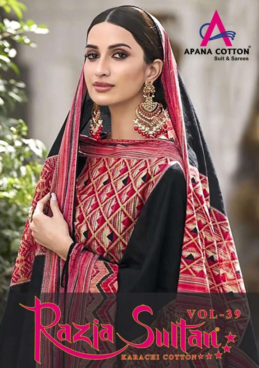 APANA COTTON RAZIA SULTAN VOL 39 COTTON PRINTED KARACHI SUIT...