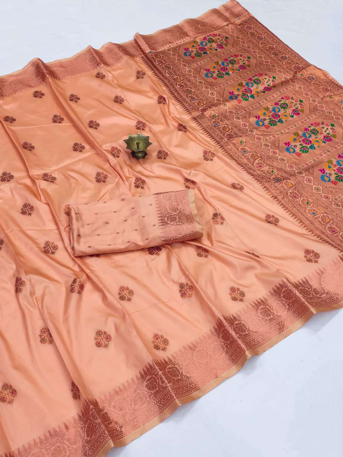 EXCLUSIVE PAITHANI SILK WITH COPPER ZARI SAREES COLLECTION A...