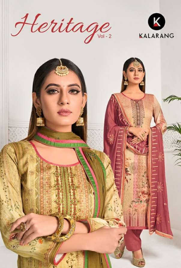 KALARANG HERITAGE VOL 2 JAM SILK SALWAR SUITS AT WHOLESALE P...