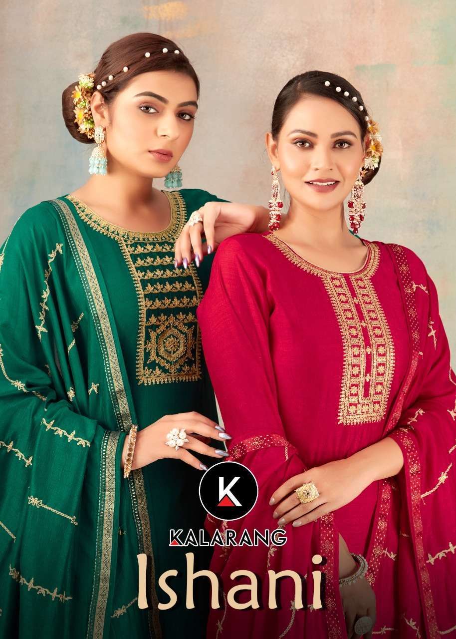 KALARANG ISHANI SILK SALWAR SUITS COLLECTION AT WHOLESALE PR...