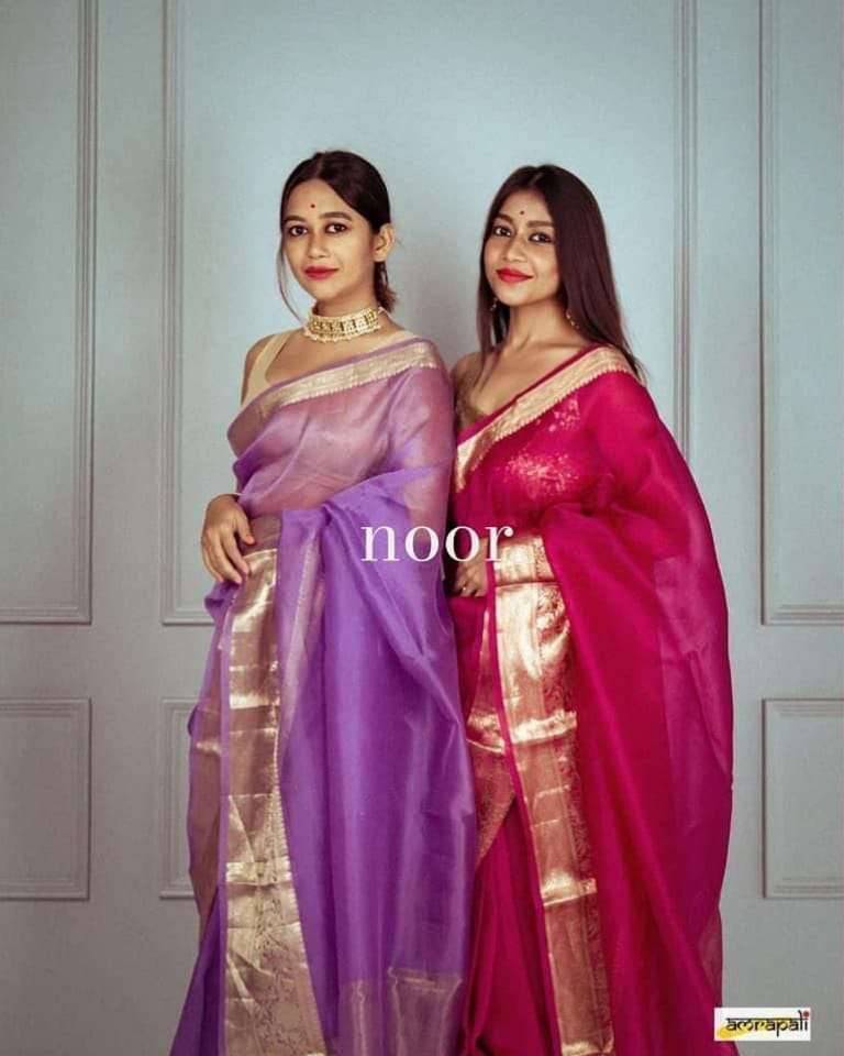 LATEST PURE ORGANZA WEAVING SAREES COLLECTION AT WHOLESALE P...