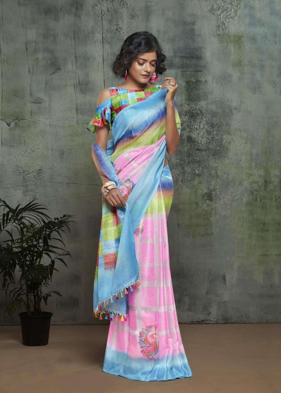 Launching Global Linen Saree At Wholesale Rate 