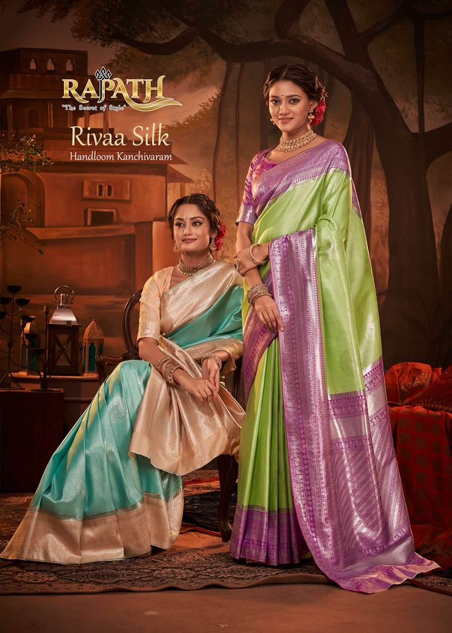 RAJPATH RIVAA SILK PURE KANCHIVARAM SILK SAREES COLLECTION A...