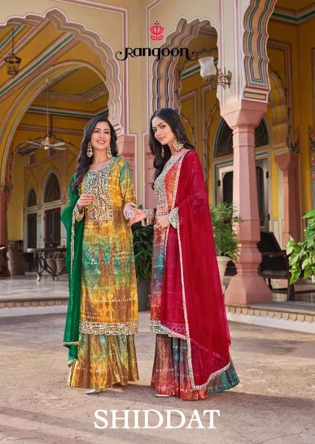 RANGOON SHIDDAT PURE MUSLIN DESIGNER SALWAR SUITS AT WHOLESA...