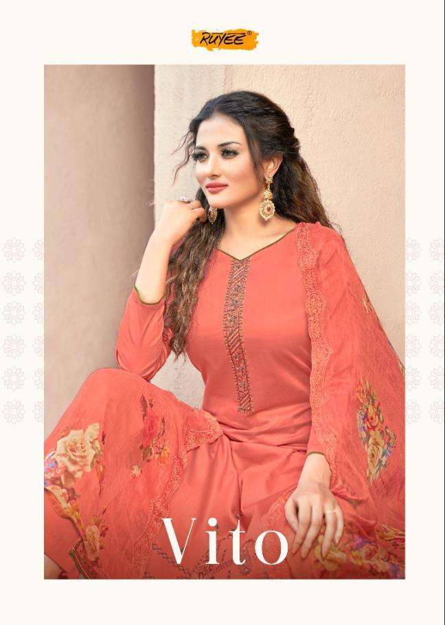 RUYEE VITO JAM COTTON EMBROIDERY SALWAR SUITS AT WHOLESALE P...