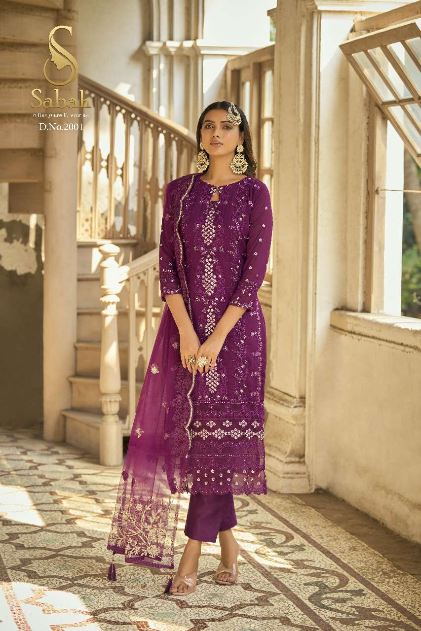 SABAH BEGUM HEAVY FAUX GEORGETTE SALWAR SUITS AT WHOLESALE P...