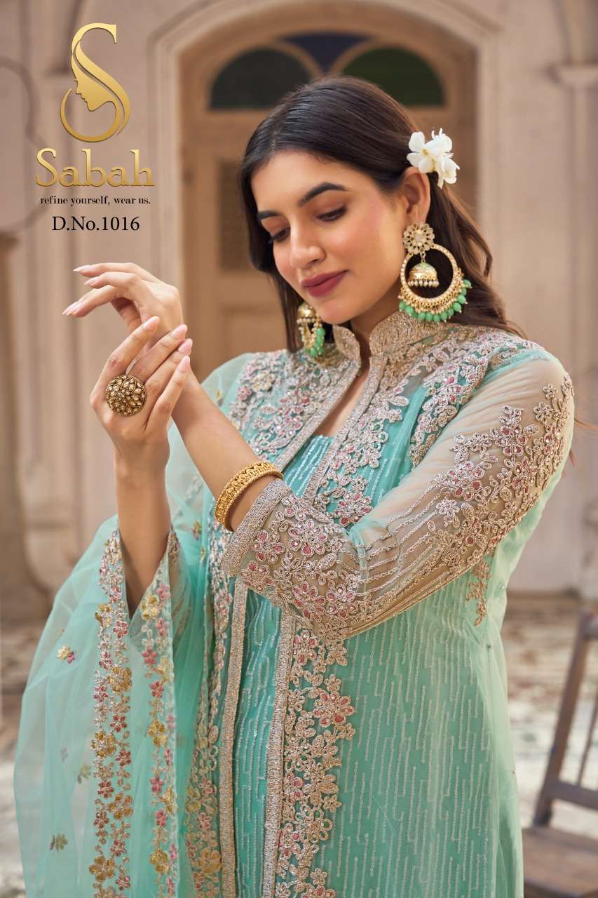 SABAH KHWAAB HEAVY BUTTERFLY NET SALWAR SUITS AT WHOLESALE P...