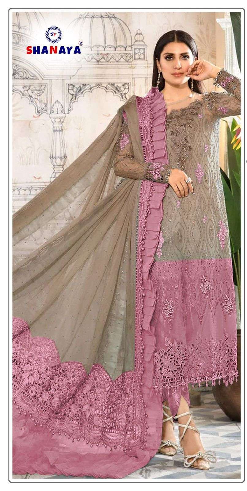 SANAYA 123 NET BUTTERFLY PAKISTANI SALWAR SUITS AT WHOLESALE...