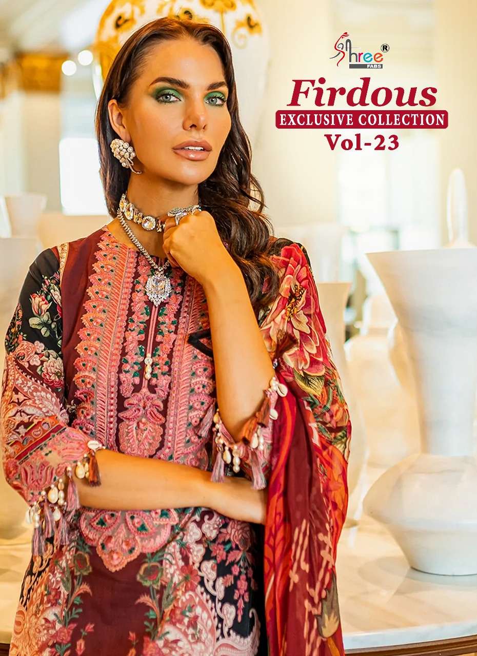 SHREE FABS FIRDOUS VOL 23 PURE COTTON SALWAR SUITS AT WHOLES...