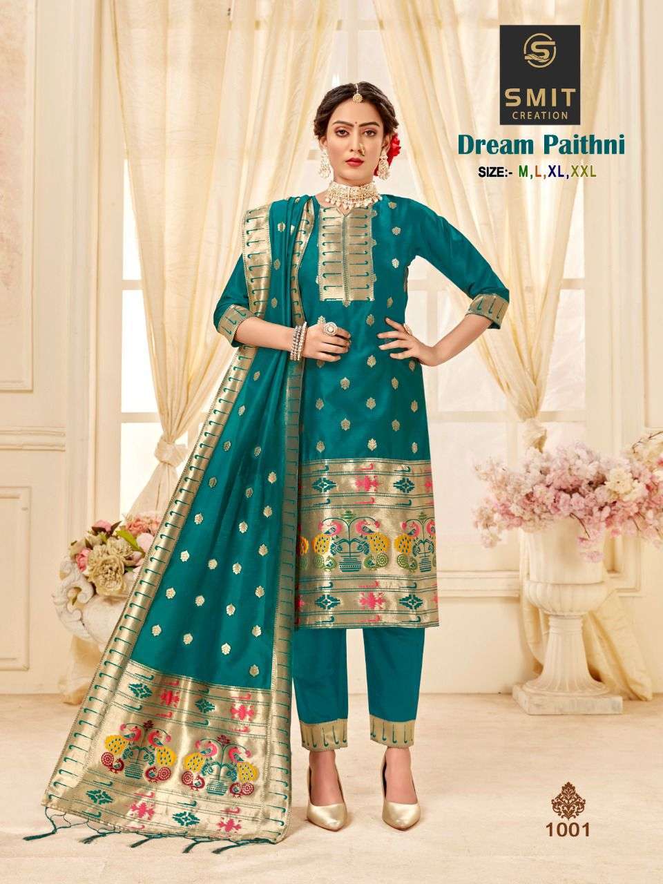 SMIT CREATION DREAM PAITHNI SILK READYMADE SUITS AT WHOLESAL...