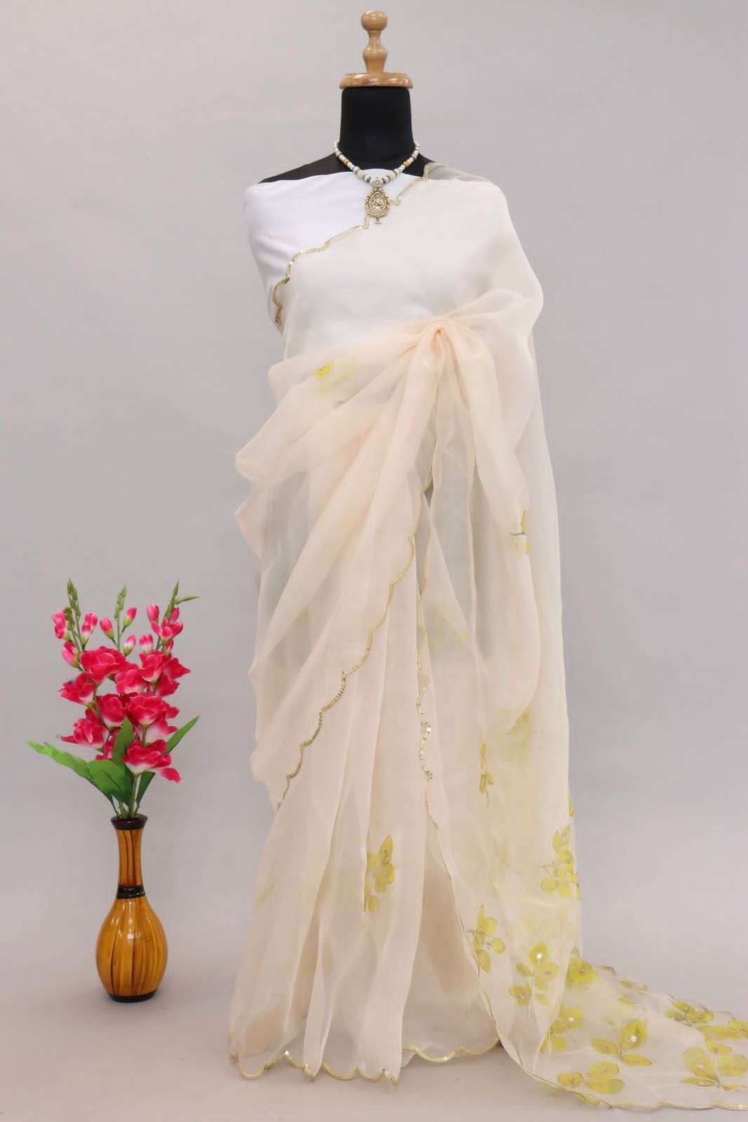 SOFT ORGANZA WITH SEQUENCE WORK SAREES COLLECTION AT WHOLESA...