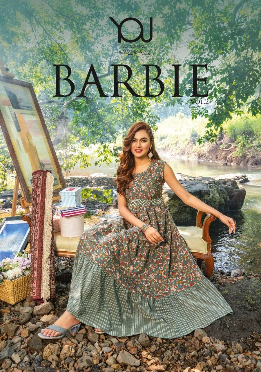 WANNA BARBIE 2 FANCY PRINTS HEAVY GOWN AT WHOLESALE PRICE