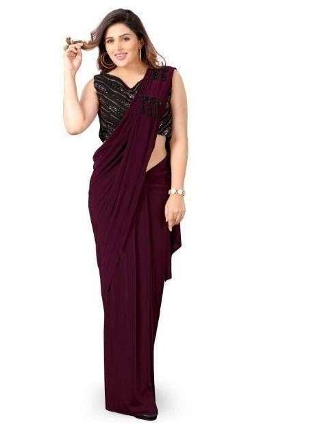1 MINUTE WEAR LYCRA SAREES AT WHOLESALE PRICE