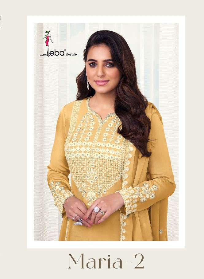 EBA LIFESTYLE MARIA 2 HEAVY CHINON SALWAR SUITS COLLECTION A...