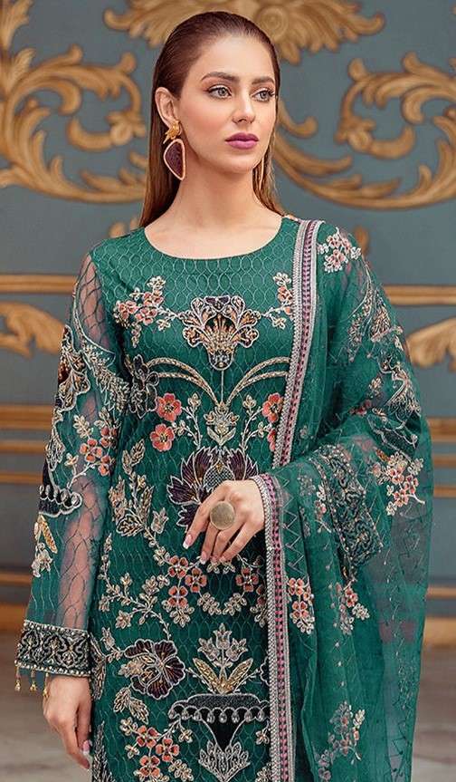 FEPIC ROSEMEEN 5200 FAUX GEORGETTE EMBROIDERED SUITS AT WHOL...