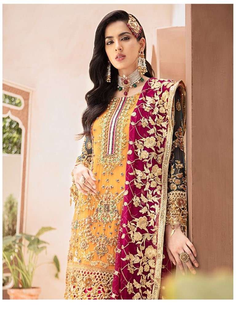 FEPIC ROSEMEEN C 1082 FAUX GEORGETTE PAKISTANI SUITS AT WHOL...