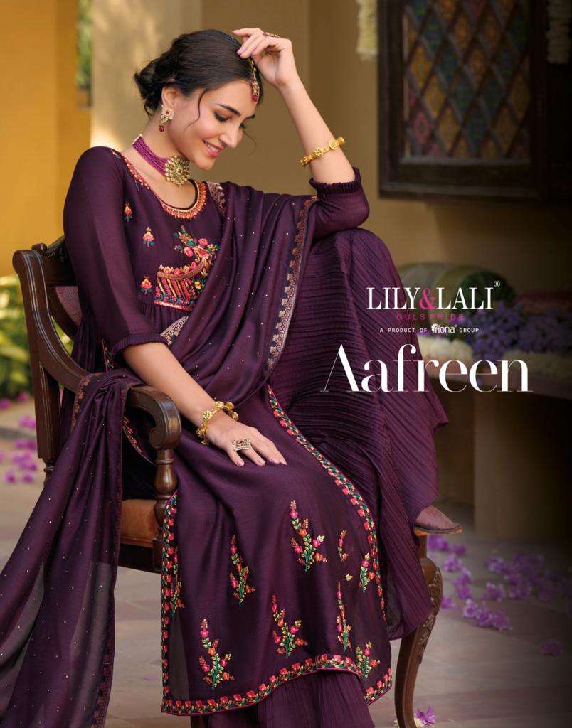 LILY & LALI AAFREEN SUPER SILK EMBROIDERY SUITS AT WHOLESALE...